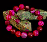 Fuchsia Fire Agate Bracelet
