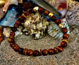 Nomad Spirit Bracelet - Natural Wood, Coconut & Ethiopian Brass Bracelet (8" Large Wrists)