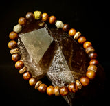 Nomad Spirit Bracelet - Natural Wood, Coconut & Ethiopian Brass Bracelet (8" Large Wrists)