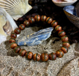 🌿 Rooted Resolve Bracelet - Brown & Green Tibetan Agate | Natural 8mm Gemstones