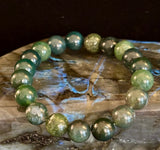 Natural Moss Agate Bracelet 8mm & 10mm – Reiki-Infused Growth, Abundance & Grounding Jewelry (Multiple Wrist Sizes)