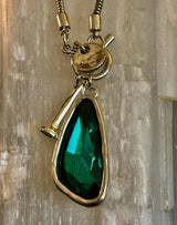 Crystal Drop Pendant Necklace – Blue or Green – Adjustable 75cm (29 inch) Chain - treasures-4-u-2-day