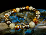 Bohemia Tiger's Eye & Labradorite Protection Bracelet – Medium Wrists - treasures-4-u-2-day
