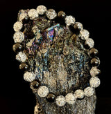Black & White Cracked Glass Beads Bracelet – Bold Unisex Personality Statement Jewelry