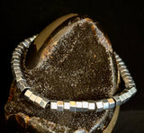 Sleek Silver Cube Beaded Bracelet – Minimalist Style for Any Occasion