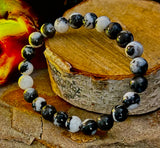Zebra Stone Bracelet – 8mm Beads, Medium Wrists