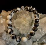 Zebra Stone Bracelet – 8mm Beads, Medium Wrists