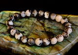 Zebra Stone Bracelet – 8mm Beads, Medium Wrists