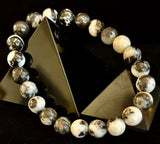 Zebra Stone Bracelet – 8mm Beads, Medium Wrists