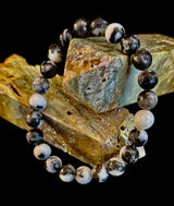 Zebra Stone Bracelet – 8mm Beads, Medium Wrists