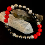 Natural Stone Beaded Bracelet – 8mm Retro Unisex Design for Large Wrists