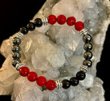 Natural Stone Beaded Bracelet – 8mm Retro Unisex Design for Large Wrists