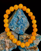 Orange Agate Beaded Bracelet – 8mm Natural Stones (Medium to Large Wrists)