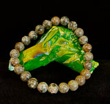 Yooperlite Grounding Bracelet – Natural UV Reactive Stone, 8mm Beads (Large Wrists) - treasures-4-u-2-day