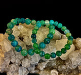 Green Dragon Vein Agate Beaded Bracelet – Natural Stone Jewelry (8mm/10mm) - treasures-4-u-2-day