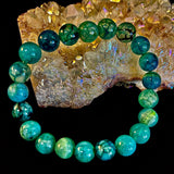 Green Dragon Vein Agate Beaded Bracelet – Natural Stone Jewelry (8mm/10mm) - treasures-4-u-2-day