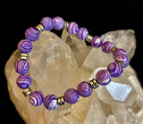 Purple Malachite Handmade Bracelet - 8"-8.5" - Large and Extra Large Wrists