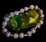 Purple Malachite Handmade Bracelet - 8"-8.5" - Large and Extra Large Wrists