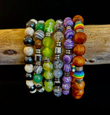 Purple Malachite Handmade Bracelet - 8"-8.5" - Large and Extra Large Wrists