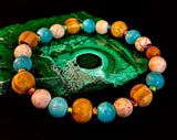 Turquoise and Cream Howlite with Coconut Palm Beads (8"-8.5" Large and XL Wrists)