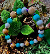 Turquoise and Cream Howlite with Coconut Palm Beads (8"-8.5" Large and XL Wrists)