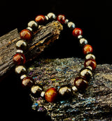 Tiger’s Eye & Hematite Energy Bracelet – Handmade in Puerto Vallarta | Natural Stone Bracelet for Large & XL Wrists