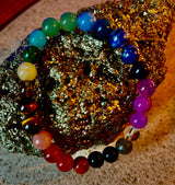 Repurposed Natural Stones and Glass Bracelet