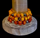 Coconut Palm Wood Bracelet – XL Fit | Handmade in Puerto Vallarta | Natural Wood Bead Bracelet