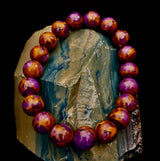 Purple Variscite Impression Bracelet – 10mm Beaded Bracelet | Medium Fit | Spiritual Energy & Statement Jewelry