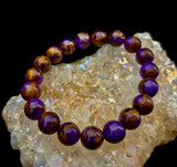 Purple Variscite Impression Bracelet – 10mm Beaded Bracelet | Medium Fit | Spiritual Energy & Statement Jewelry
