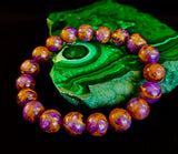 Purple Variscite Impression Bracelet – 10mm Beaded Bracelet | Medium Fit | Spiritual Energy & Statement Jewelry