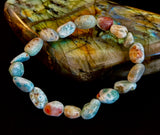 Larimar Nugget Stretch Bracelet – Small Wrist Fit | Natural Larimar Stone Bracelet | Ocean Energy Healing Jewelry