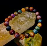 Ocean Jasper Bracelet – 8mm Natural Stone Beads | Medium Wrist Fit | Healing Crystal Jewelry for Joy & Balance