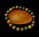 Ocean Jasper Bracelet – 8mm Natural Stone Beads | Medium Wrist Fit | Healing Crystal Jewelry for Joy & Balance