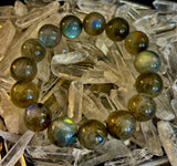 Moonlit Path: Silver Flash Labradorite Bracelet - Reiki Infused (3 Amazing Bead Sizes)