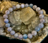 Aquamarine Beaded Bracelet – Reiki-Infused Calm, Clarity & Communication Jewelry (Medium Wrist)