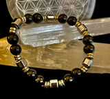 Midnight Shield Obsidian Bracelet – One of a Kind | Puerto Vallarta Artisan Piece