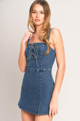 FIRST DATE DENIM SKORT ROMPER