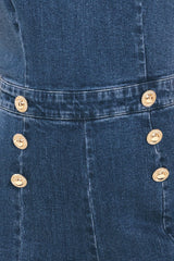 BLUE JEAN HALTER DENIM JUMPSUIT