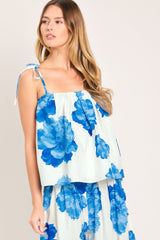 TROPIC BLUE WOVEN TOP