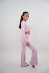 I Am Present Pink Stretch Flare Legging - treasures-4-u-2-day