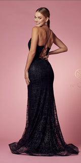 Nox Anabel R282-1 Mermaid Long Dress Corset Open-Back