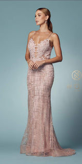 Nox Anabel R282-1 Mermaid Long Dress Corset Open-Back