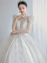 Luxury White Wedding Dress With Beads