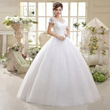 Plus size Vestidos De Novia Real Photo Red pure White Lace O-neck Sequins Wedding Dresses Cheap Princess Bride Gowns Frock HS587