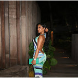 Chic Print Sling Long Dress Women Sleevless Backless Side Split Party Dresses 2025 Summer Street Beach Lady Ankle-length Robes