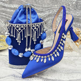 Latest Women Heels Shoes and Bags Set - QWE67