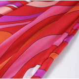 Chic Print Sling Long Dress Women Sleevless Backless Side Split Party Dresses 2025 Summer Street Beach Lady Ankle-length Robes