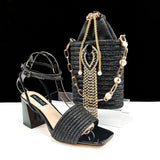 Lastest Italian Design Ladies Shoes with Matching Bag Set HJJ1-23