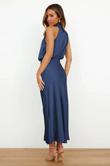 Summer Luxury Sleeveless Silk Satin Long Dress Women Elegant Off Shoulder Celebrity Evening Dress Partywear Lady Trumpet Dress